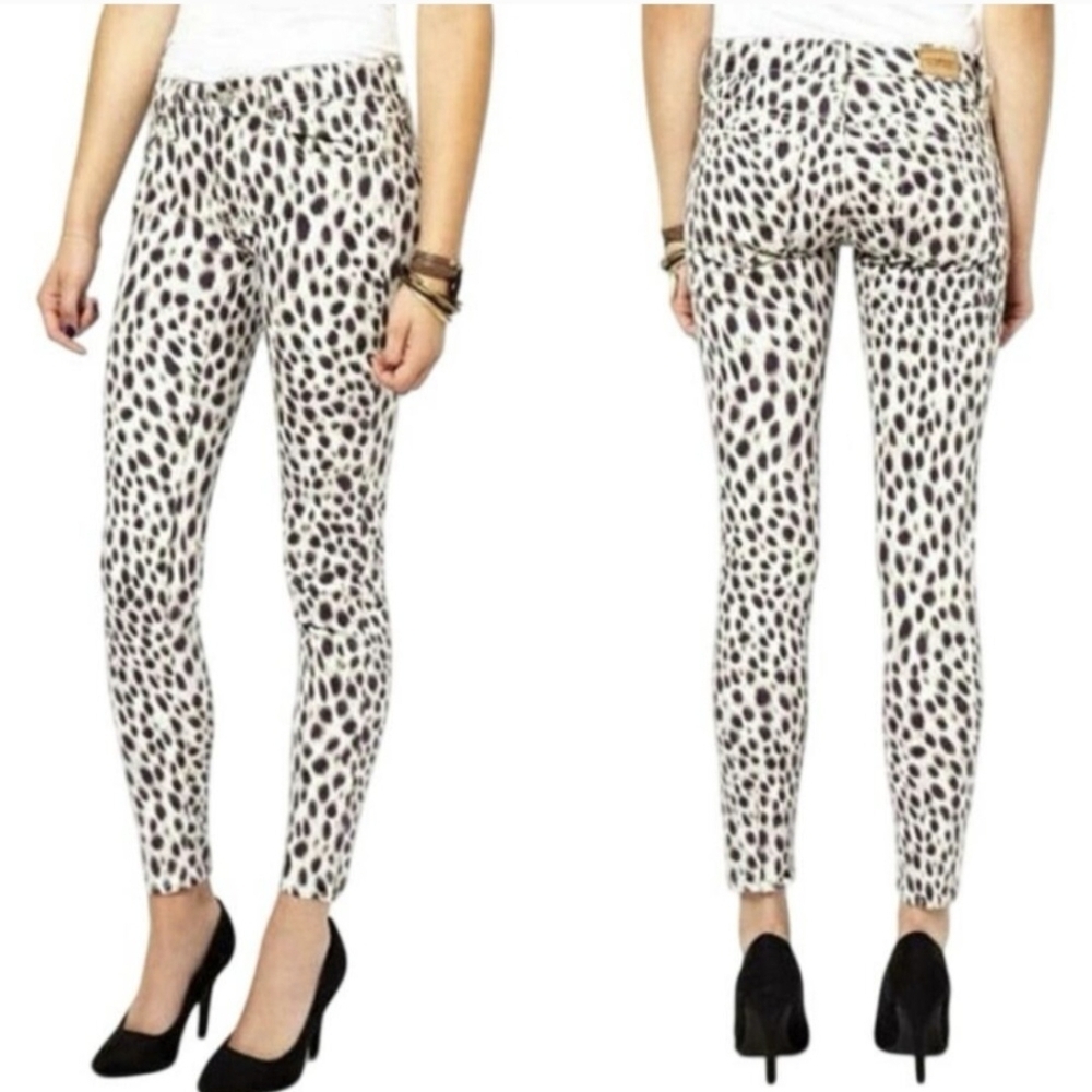 Denim & Supply Ralph Lauren Denim Cheetah Print Skinny Jeans Women Size 30
